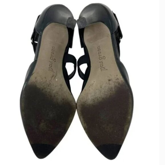 Paul Green Desire Black Leather Cross Ankle Strap Pointed-Toe Heels - Size 8.5 - Picture 5 of 7